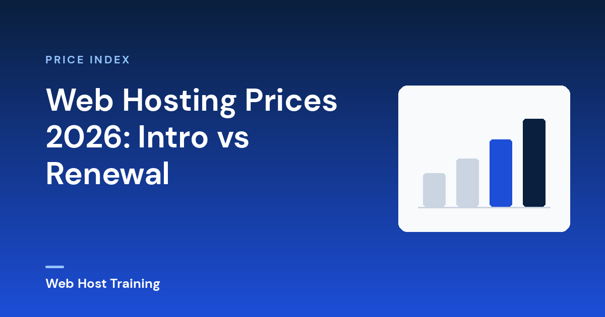 Web Hosting Price Index: intro vs renewal prices